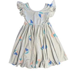 Dot Dot Smile Dress Girl's Size 3/4 Grey Sail Boat Print